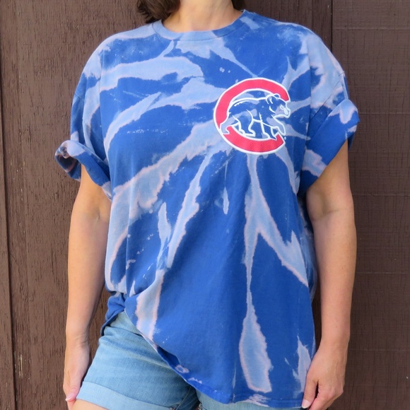 Majestic Tops - Chicago Cubs Bryant Tie Dye Spiral Bleach Tee XXL